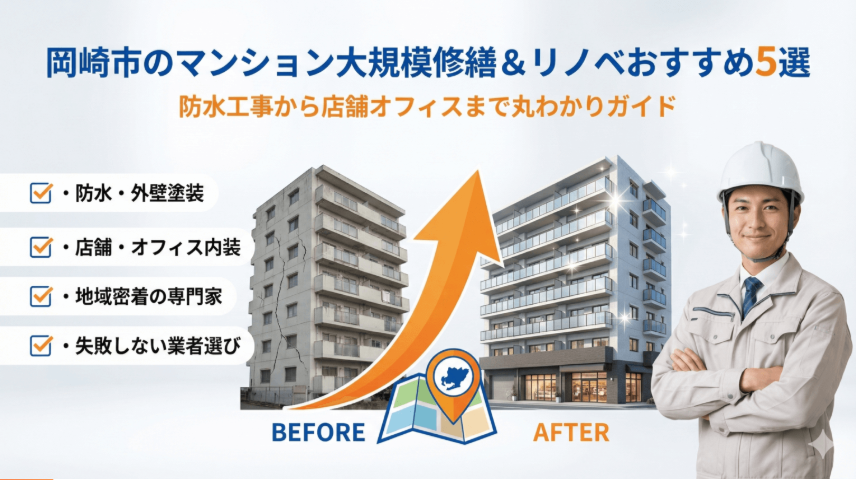 「愛知県岡崎市のマンション大規模修繕・リノベーション業者おすすめ5選」