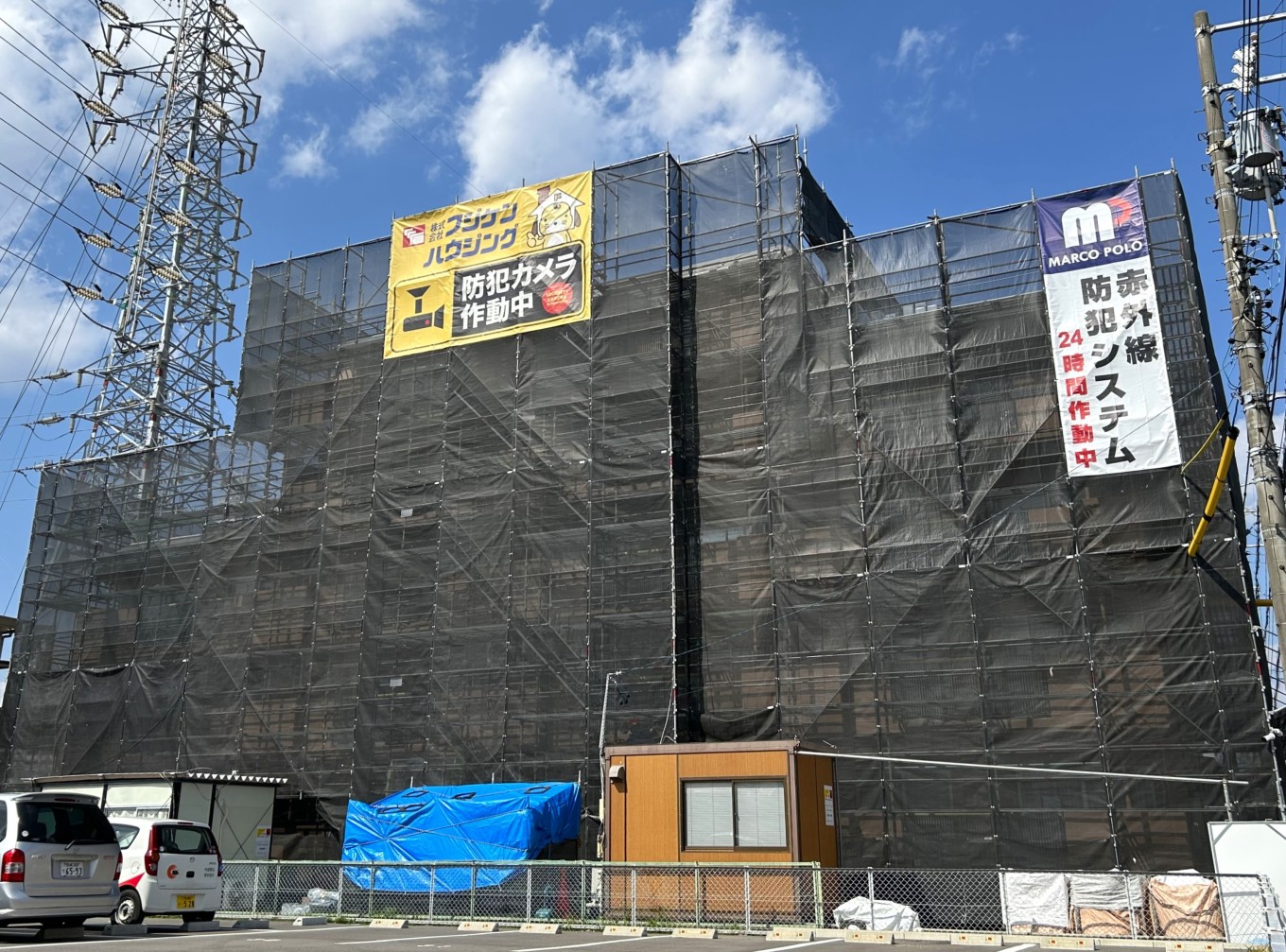 足場の組み立て完了