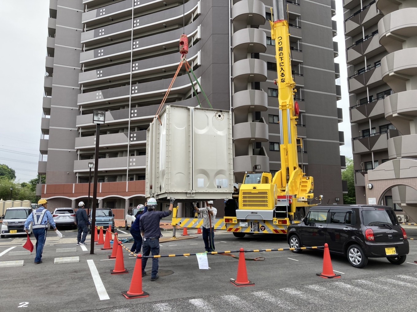 【現在施工中】サンシティ上豊田駅南Ⅰ・Ⅱ 受水槽更新工事