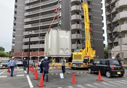 【現在施工中】サンシティ上豊田駅南Ⅰ・Ⅱ 受水槽更新工事