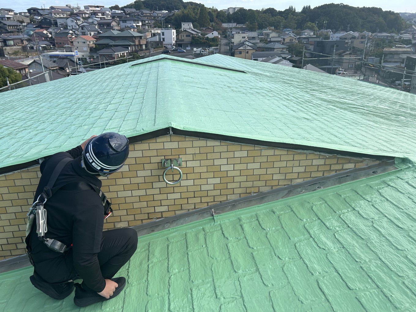 屋上防水完了。細部まで徹底した品質チェック。